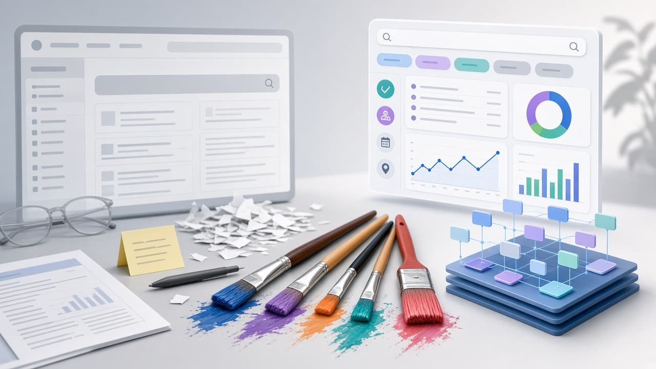 Colorful brushes representing outdated tools being replaced